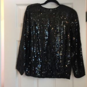 I.Magnin Sequin pure Silk Blouse